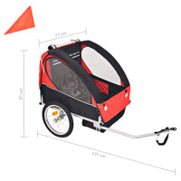 Fietstrailer 30 kg zwart en rood