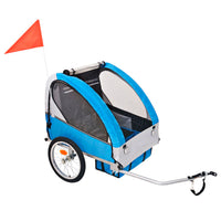 Fietstrailer 30 kg grijs en blauw