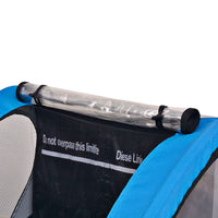 Fietstrailer 30 kg grijs en blauw