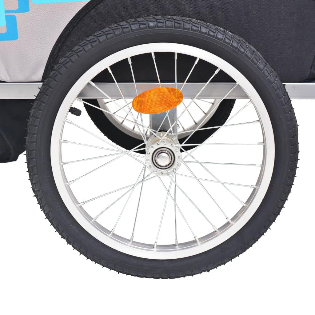 Fietstrailer 30 kg grijs en blauw