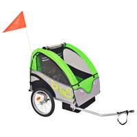 Fietstrailer 30 kg grijs en groen