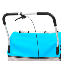 Fietstrailer en kinderwagen 2-in-1 blauw en grijs