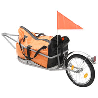 Fietskar met tas oranje en zwart