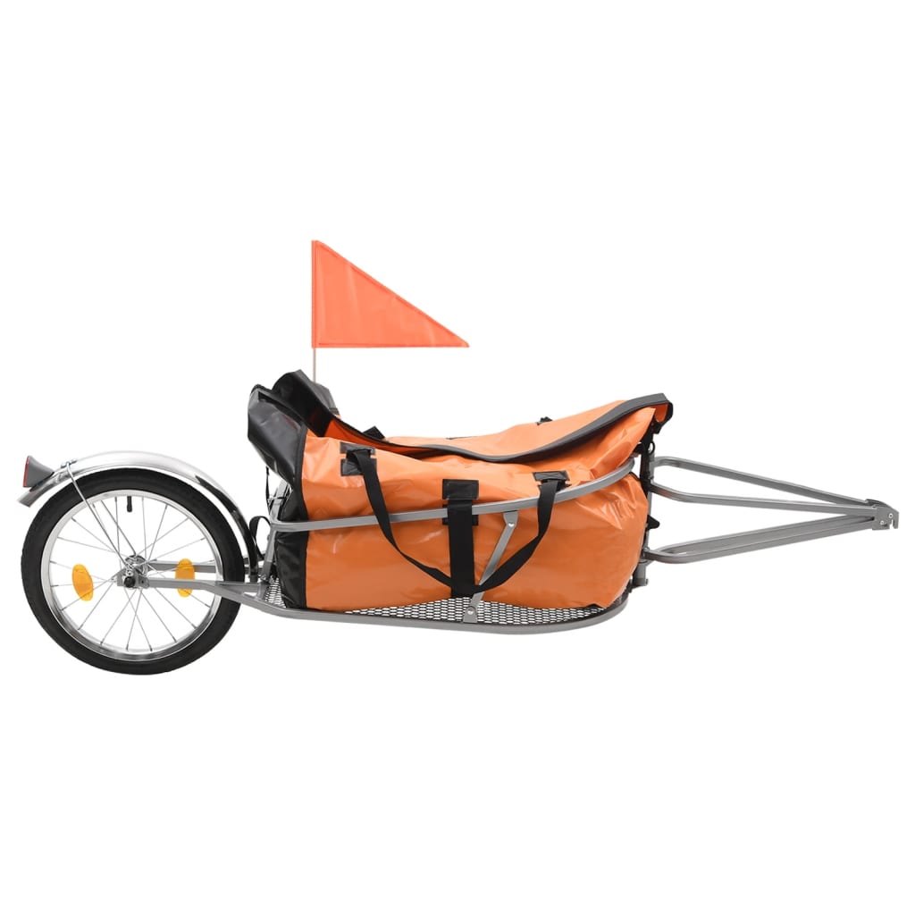 Fietskar met tas oranje en zwart