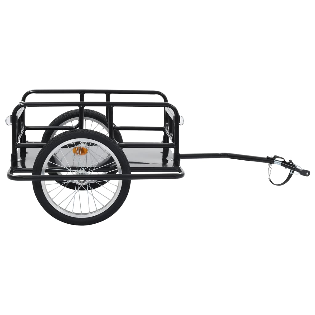 Fietstrailer 130x73x48,5 cm staal zwart