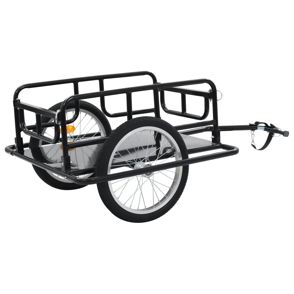 Fietstrailer 130x73x48,5 cm staal zwart