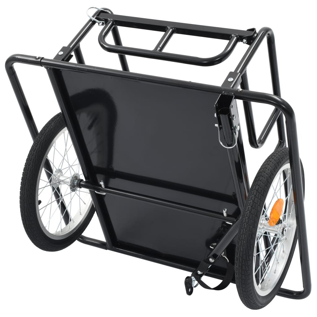 Fietstrailer 130x73x48,5 cm staal zwart