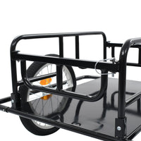 Fietstrailer 130x73x48,5 cm staal zwart