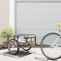 Fietstrailer 130x73x48,5 cm staal zwart