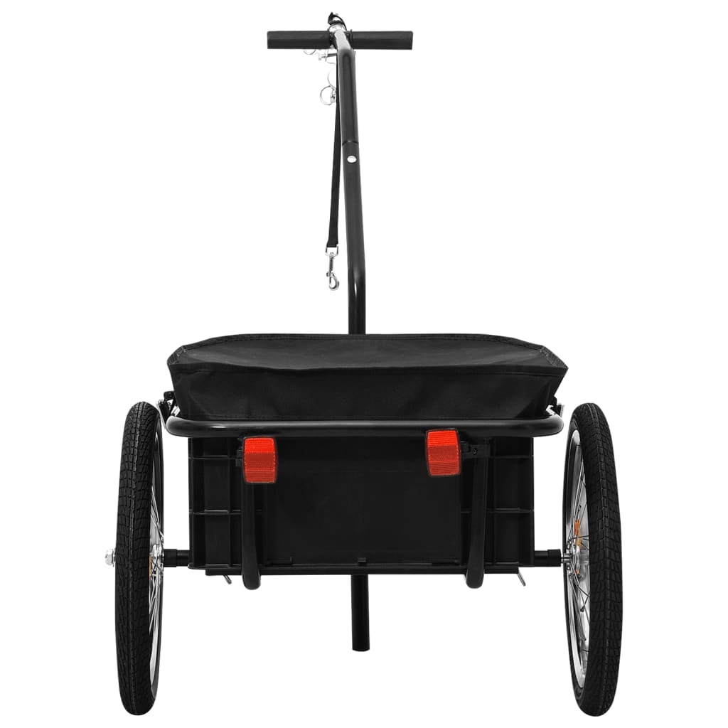 Fietstrailer/trekwagen 155x60x83 cm staal zwart