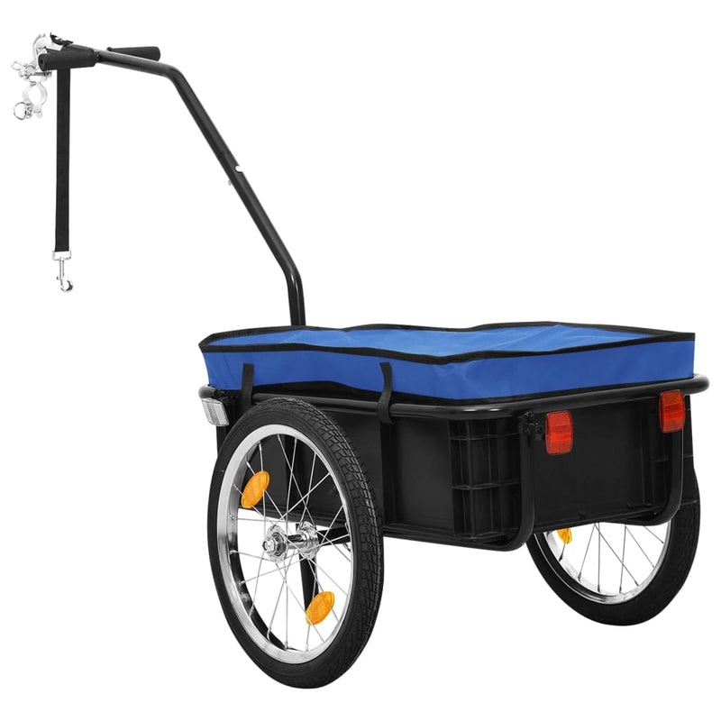 Fietstrailer/trekwagen 155x60x83 cm staal blauw