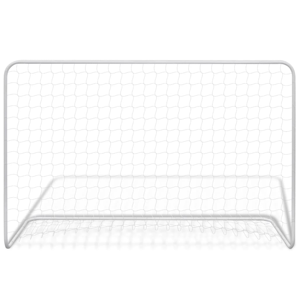 Voetbaldoel met net 182x61x122 cm staal wit