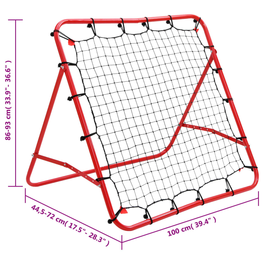 Voetbal kickback rebounder verstelbaar 100x100 cm