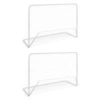 Voetbaldoelen 2 st met netten 182x61x122 cm staal wit