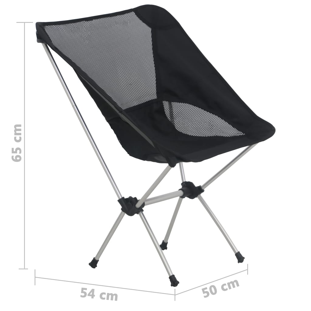 Campingstoelen 2 st met draagtas 54x50x65 cm aluminium