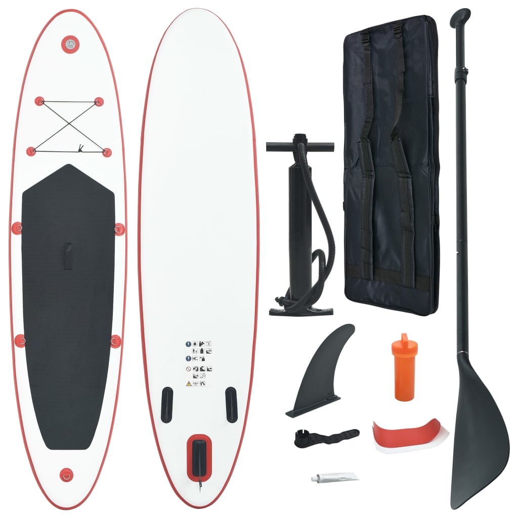 Stand Up Paddleboardset opblaasbaar rood en wit