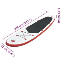 Stand Up Paddleboardset opblaasbaar rood en wit