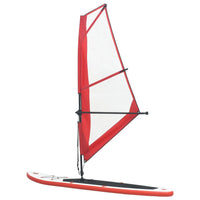 Stand-up paddleboard opblaasbaar met zeilset rood en wit