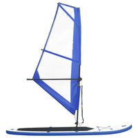 Stand-up paddleboard opblaasbaar met zeilset blauw en wit