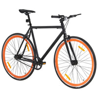 Fiets met vaste versnelling 700 c 51 cm zwart en oranje