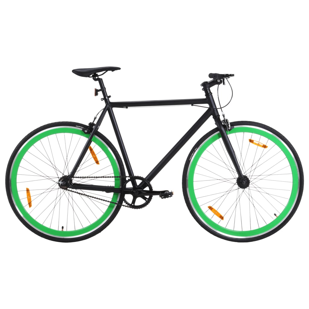 Fiets met vaste versnelling 700 c 55 cm zwart en groen