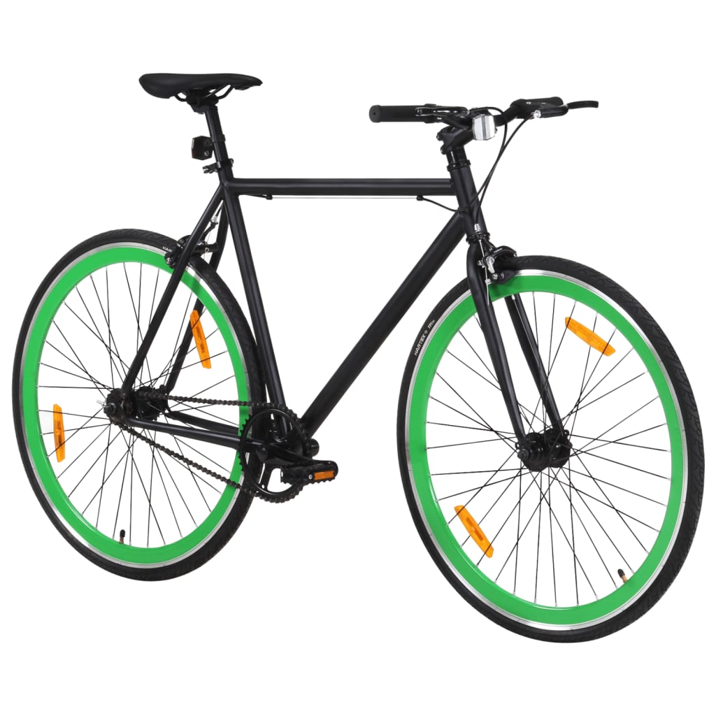 Fiets met vaste versnelling 700 c 55 cm zwart en groen