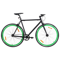 Fiets met vaste versnelling 700 c 59 cm zwart en groen