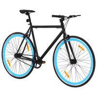 Fiets met vaste versnelling 700 c 51 cm zwart en blauw