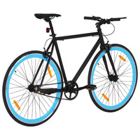 Fiets met vaste versnelling 700 c 51 cm zwart en blauw