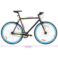 Fiets met vaste versnelling 700 c 51 cm zwart en blauw