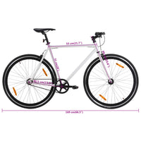 Fiets met vaste versnelling 700 c 51 cm wit en zwart