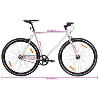 Fiets met vaste versnelling 700 c 59 cm wit en zwart