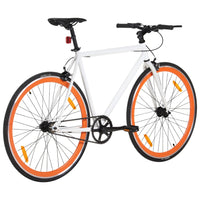 Fiets met vaste versnelling 700 c 51 cm wit en oranje