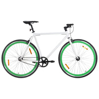 Fiets met vaste versnelling 700 c 51 cm wit en groen