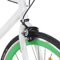 Fiets met vaste versnelling 700 c 51 cm wit en groen