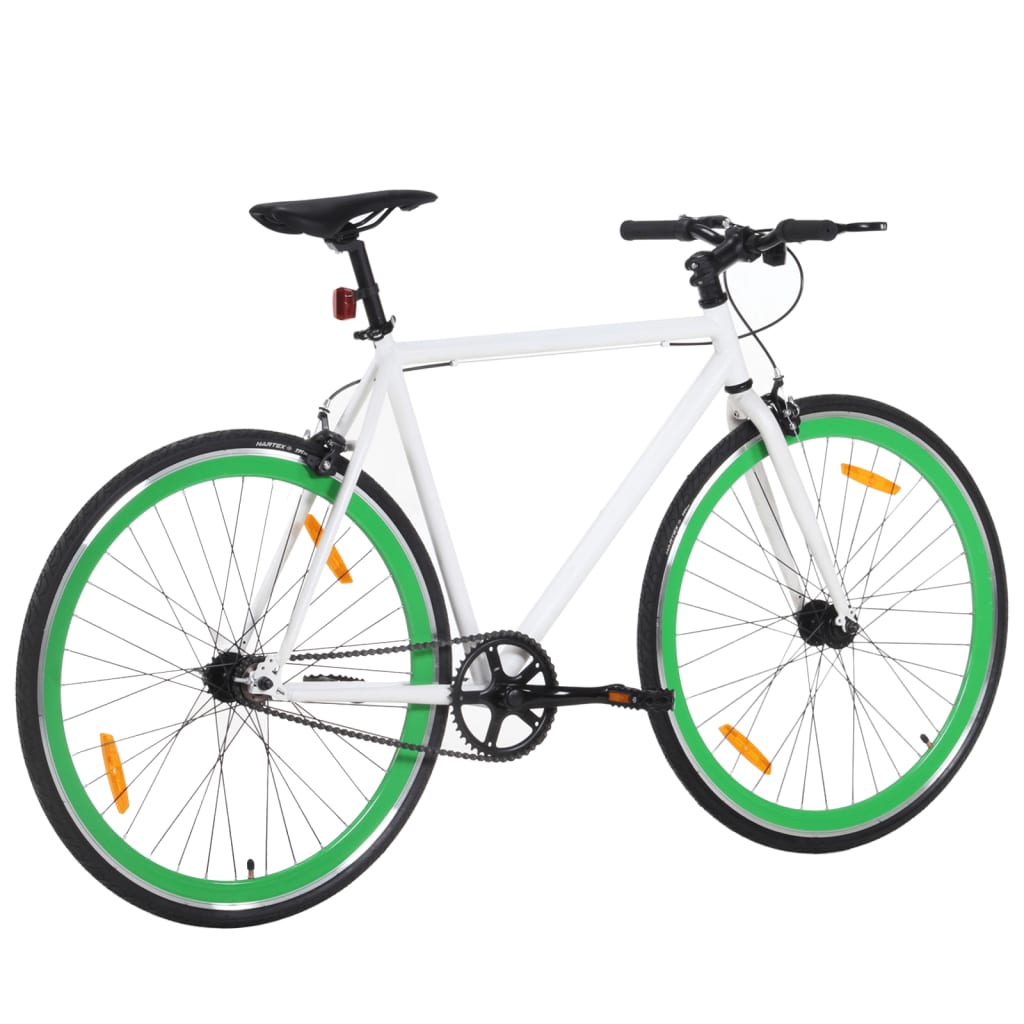 Fiets met vaste versnelling 700 c 55 cm wit en groen