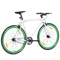 Fiets met vaste versnelling 700 c 59 cm wit en groen