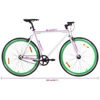 Fiets met vaste versnelling 700 c 59 cm wit en groen