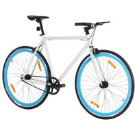 Fiets met vaste versnelling 700 c 51 cm wit en blauw