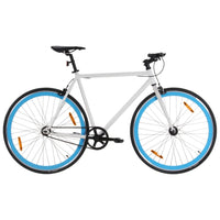 Fiets met vaste versnelling 700 c 55 cm wit en blauw