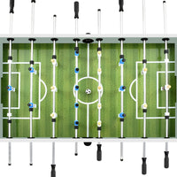 Voetbaltafel 60 kg 140x74,5x87,5 cm staal wit