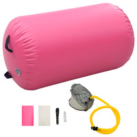 Gymnastiekrol met pomp opblaasbaar 100x60 cm PVC roze