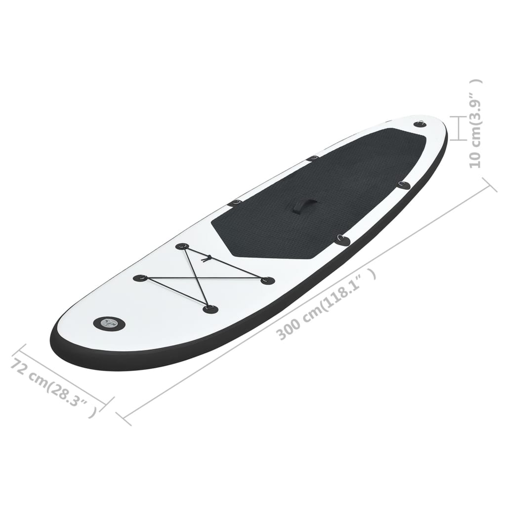 Stand-up paddleboard opblaasbaar zwart en wit