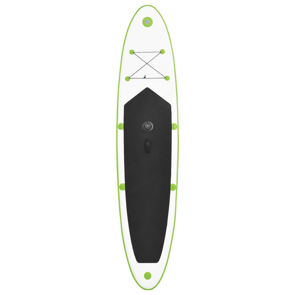 Stand Up Paddleboard opblaasbaar met zeilset groen en wit