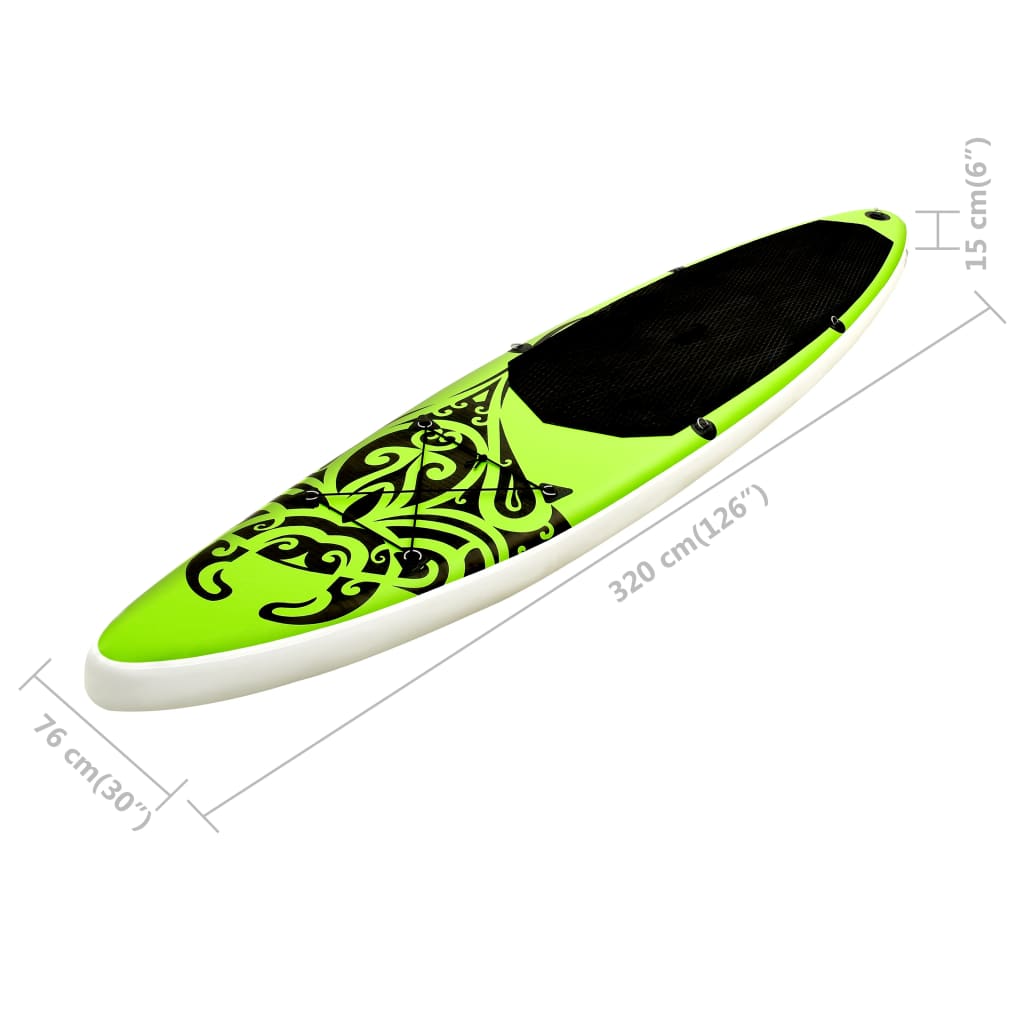 Stand Up Paddleboardset opblaasbaar 320x76x15 cm groen