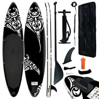 Stand Up Paddleboardset opblaasbaar 320x76x15 cm zwart