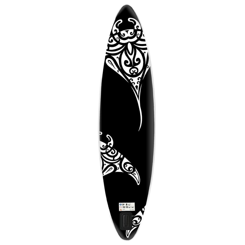 Stand Up Paddleboardset opblaasbaar 320x76x15 cm zwart