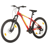 Mountainbike 21 versnellingen 27,5 inch wielen 38 cm frame rood