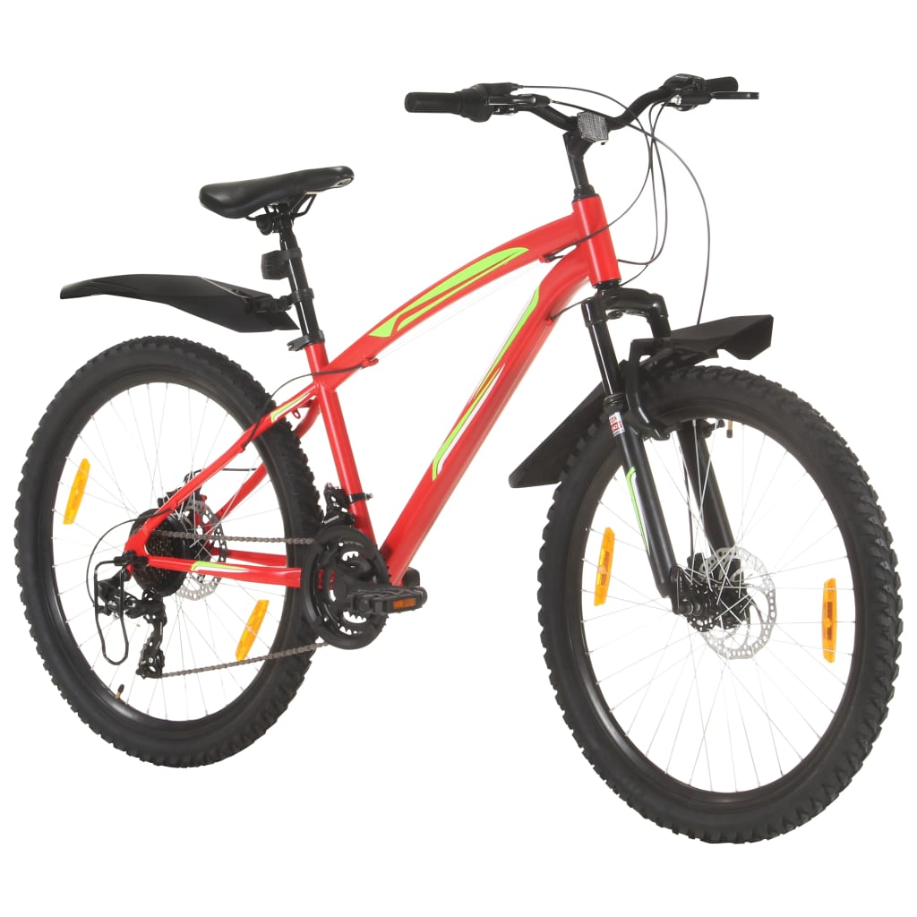 Mountainbike 21 versnellingen 26 inch wielen 36 cm rood