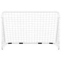 Voetbaldoel met net 180x90x120 cm staal wit